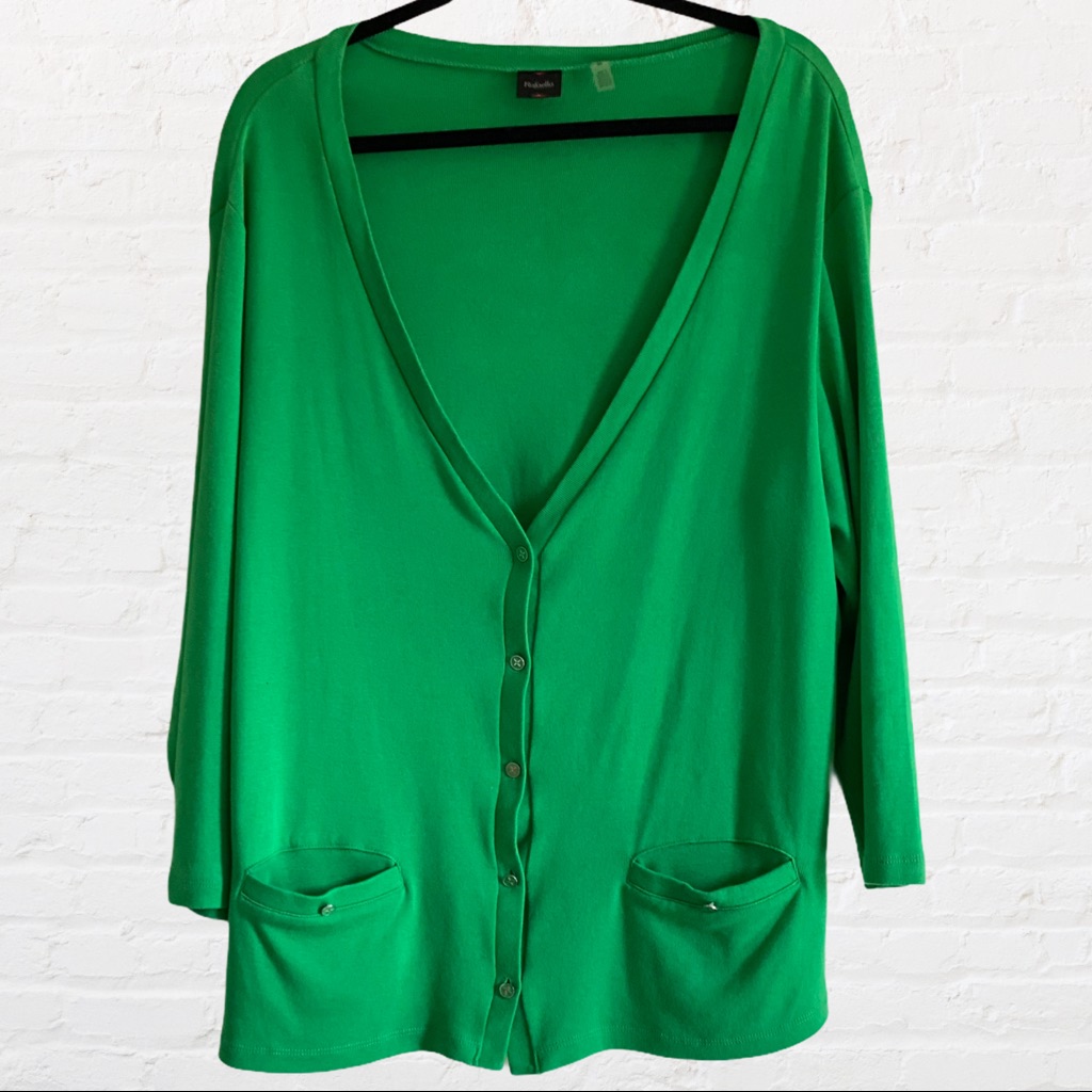 Rafaella V Neck Button Front Cardigan W/ Pockets